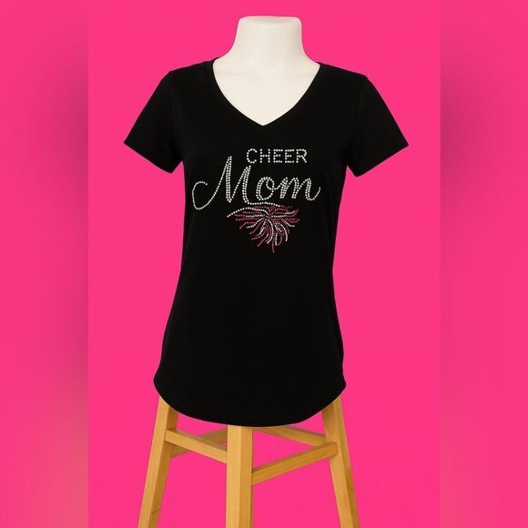 Cheer MOM 100% cotton tee shirt MEDIUM - Picture 1 of 7